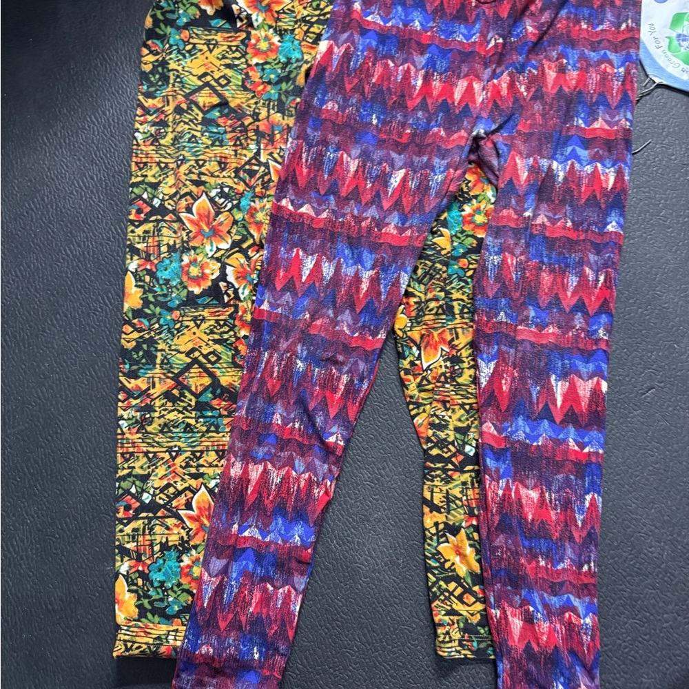 Colorful Patterned Soft Leggings -  Bundle of 3